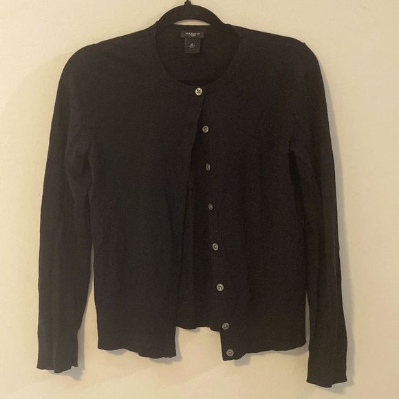 Ann Taylor Sweaters - 2/$15 Ann Taylor, Black Button Down Long Sleeve Sweater, Size MP, EUC